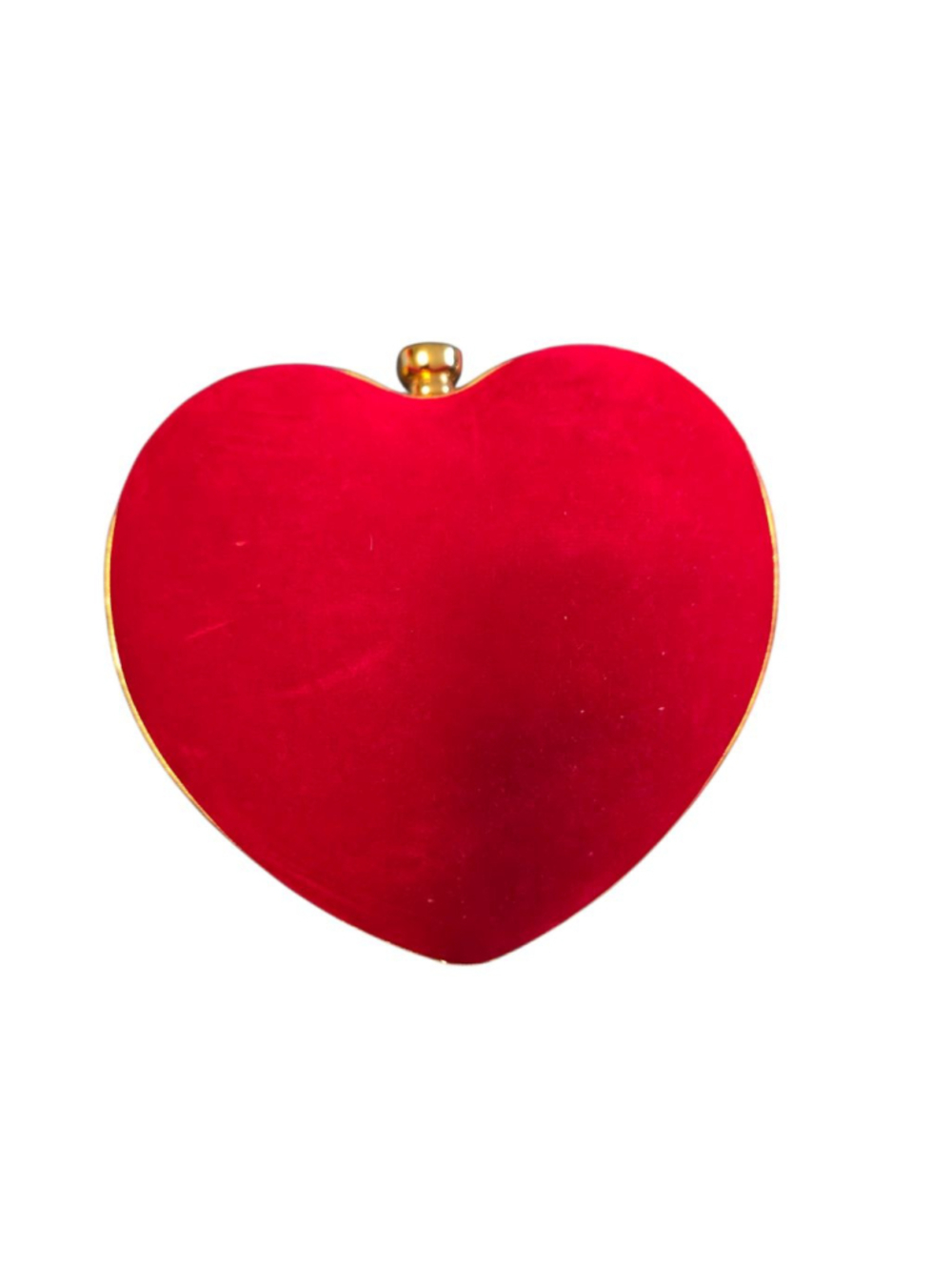 Unbranded Red Gold Heart Shaped Clutch One Size - Picture 2 of 6